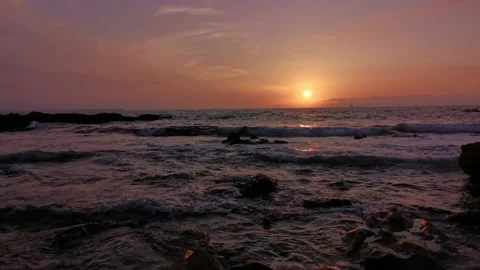 Sunset from the beach Stock Footage 131604464