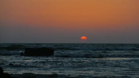 Sunset at beach Stock Footage 135896970