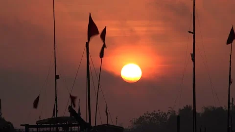 Sunset on the beach 库存影片 136190073