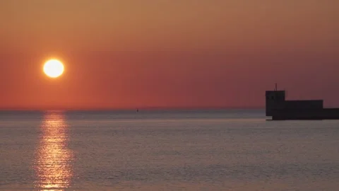Sunset at the beach Stock Footage 152738113