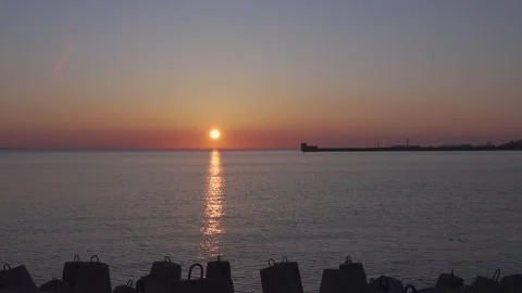 Sunset at the beach Stock Footage 152738131