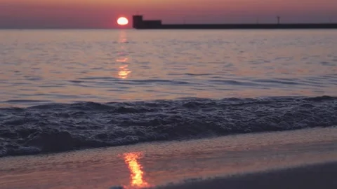 Sunset at the beach Stock Footage 152738254
