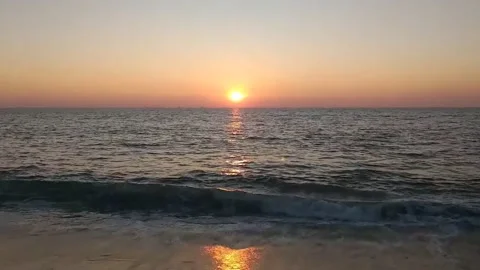 Sunset at beach Stock Footage 154302636