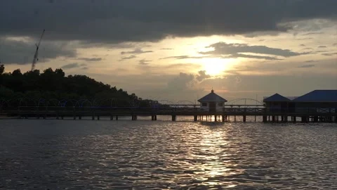 Sunset by the beach Stock Footage 155551238