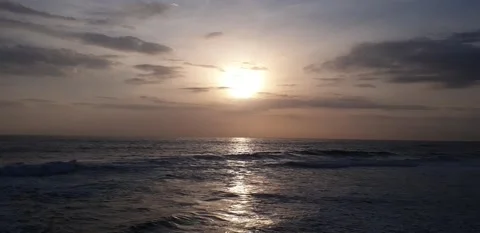 Sunset in the beach Stock Footage 160844806