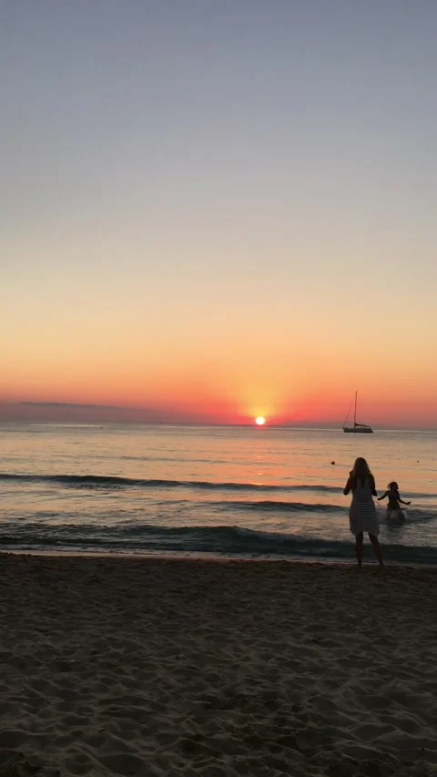 Sunset on the beach Stock Footage 161784987