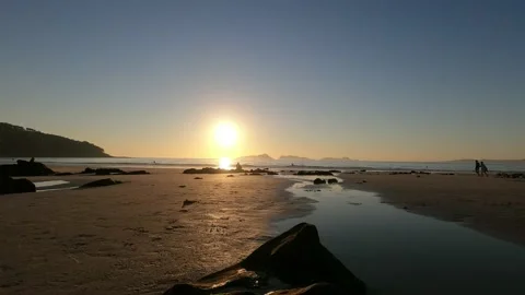 Sunset in the beach Stock Footage 161887865