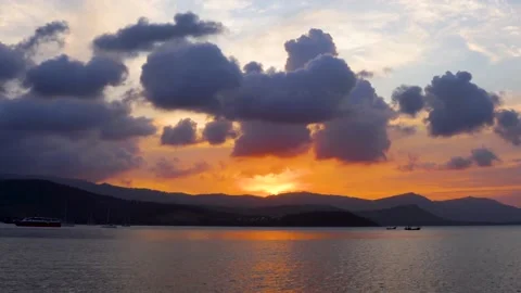 Sunset on the beach Stock Footage 216535704
