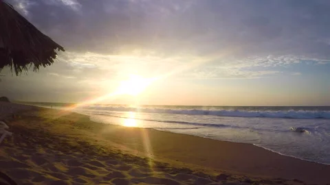 Sunset on the beach Stock Footage 232177629