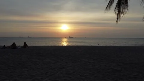Sunset on the beach Stock Footage 243227441