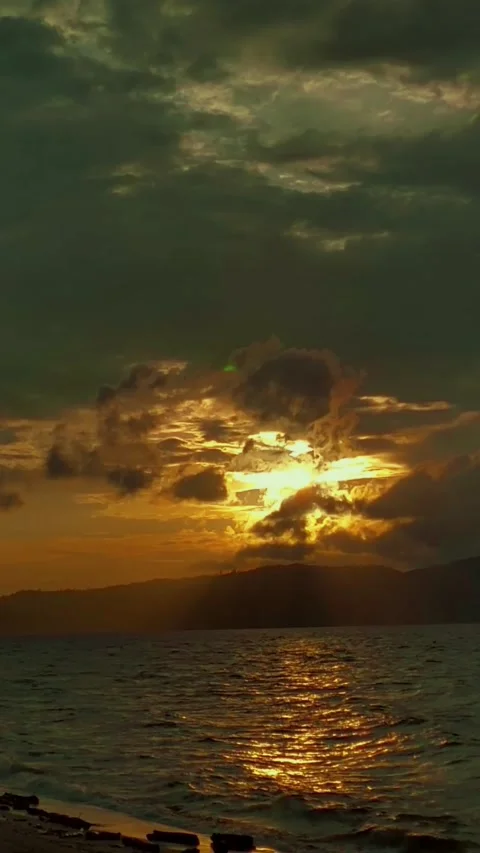 Sunset On The Beach Stock Footage 250459067