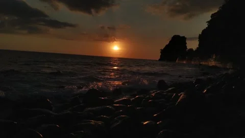 Sunset on the beach Stock Footage 252374713