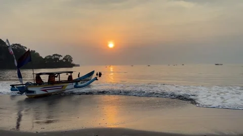 Sunset on the Beach Stock Footage 255499351