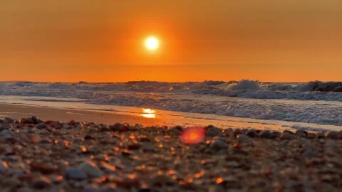 Sunset on the beach  Stock Footage 260262316