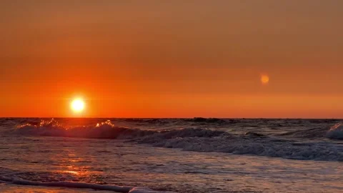Sunset on the beach  Stock Footage 260278965
