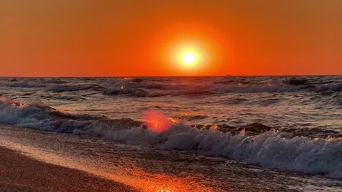 Sunset on the beach  Stock Footage 260279737