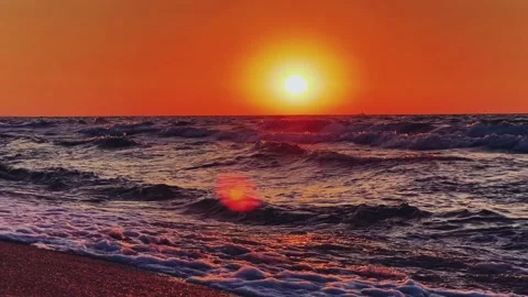 Sunset on the beach  Stock Footage 260287203