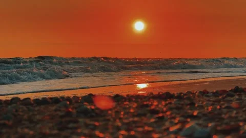 Sunset on the beach  Stock Footage 260414179