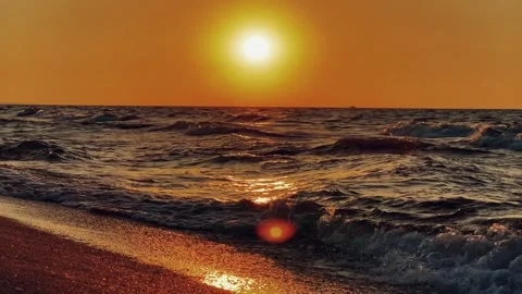 Sunset on the beach Stock Footage 262615488