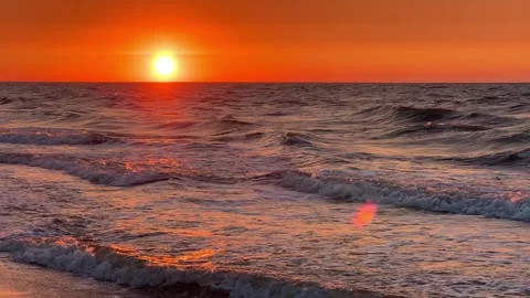 Sunset on the beach Stock Footage 264493150