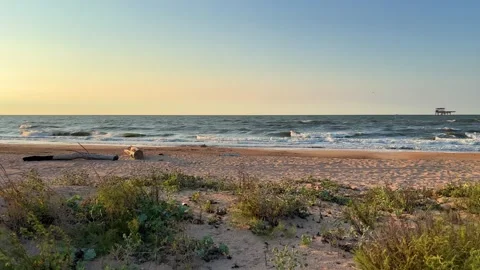 Sunset on the beach.  Stock Footage 264494750