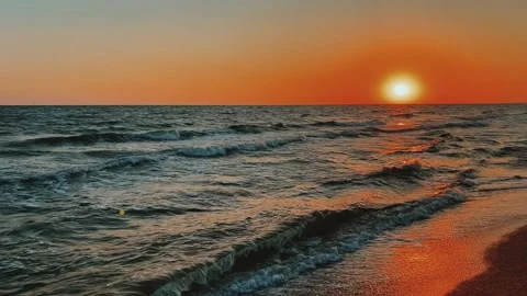Sunset on the beach.  Stock Footage 264572939