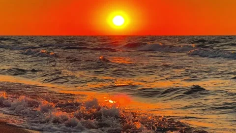 Sunset on the beach.  Stock Footage 264574033