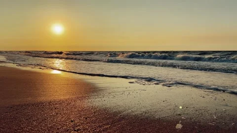 Sunset on the beach.  Stock Footage 264576879