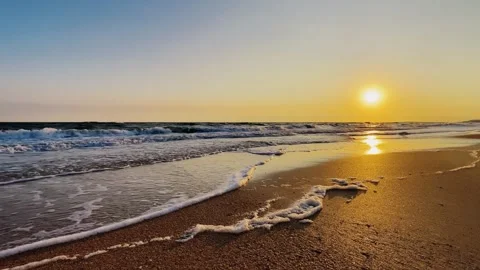 Sunset on the beach.  Stock Footage 264578401