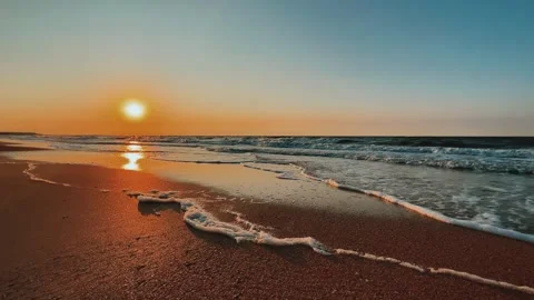 Sunset on the beach.  Stock Footage 264578559
