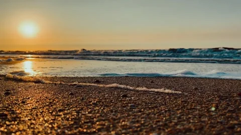 Sunset on the beach.  Stock Footage 264579009