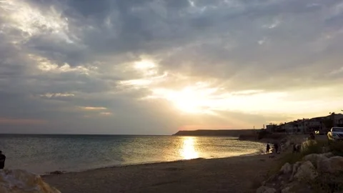 Sunset at the beach Stock Footage 265046893