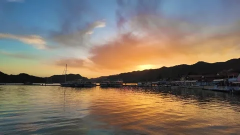 Sunset at the beach Stock Footage 277984187