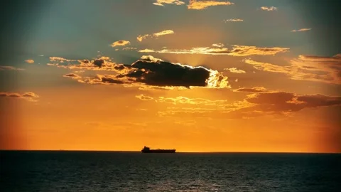 Sunset on the beach Stock Footage 287915595