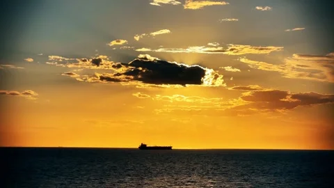 Sunset on the beach Stock Footage 287915634