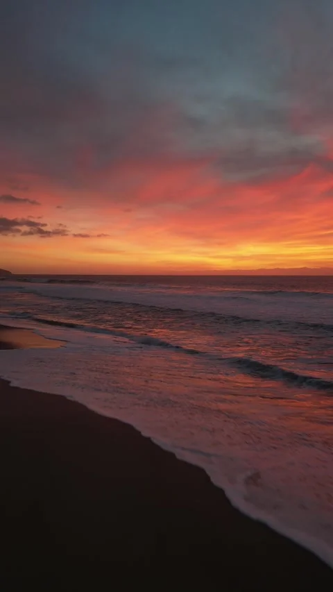 Sunset at the beach Stock Footage 299136606