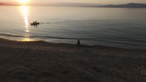 Sunset on the beach Stock Footage 310461946