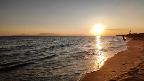 Sunset at the beach Stock Footage 325626324