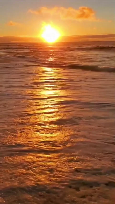 Sunset on the beach Stock Footage 326334364