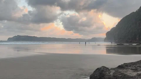 Sunset on the beach Stock Footage 340005064