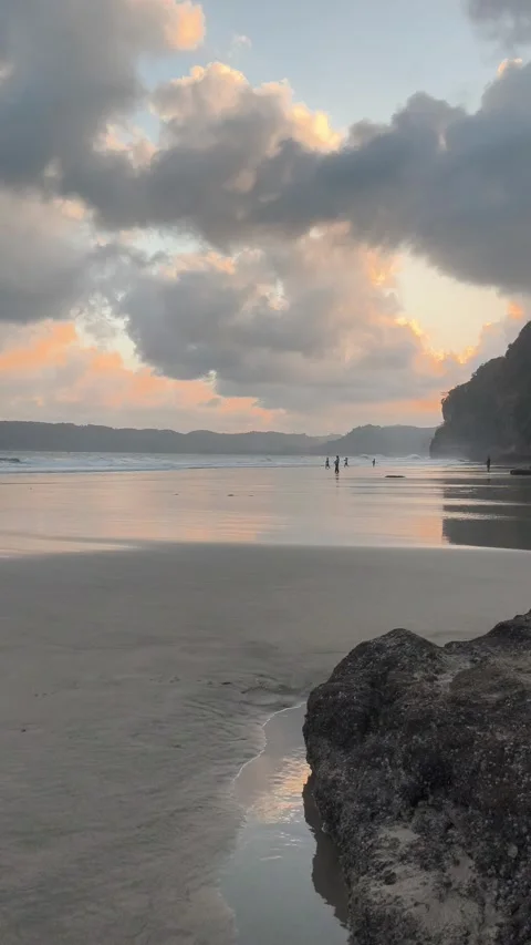 Sunset at the beach Stock Footage 340005104