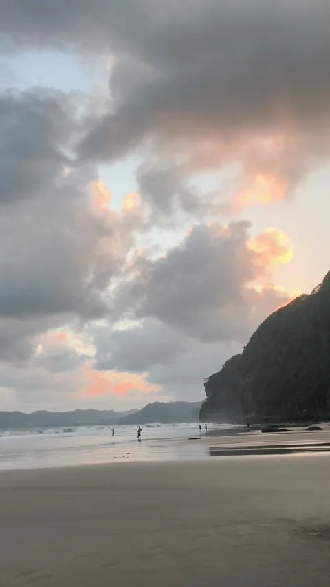 Sunset on the beach Stock Footage 340005129
