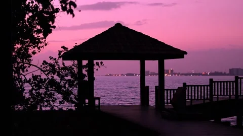 Sunset on the beach Stock Footage 340959191