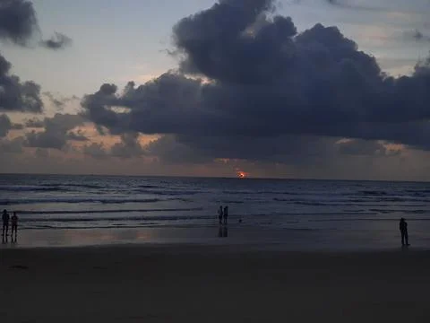  sunset on the beach. goa beach sunset. Stock Photos