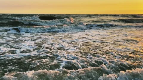 Sunset on the beach in Golubitskaya. Stock Footage 252924353