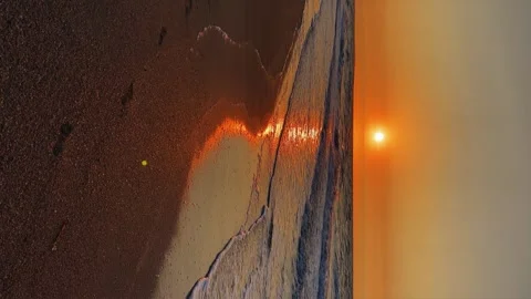 Sunset on the beach in Golubitskaya.  Stock Footage 253173141