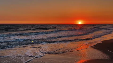 Sunset on the beach in Golubitskaya.  Stock Footage 253249161