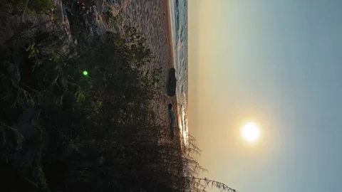 Sunset on the beach in Golubitskaya.  Stock Footage 255380597