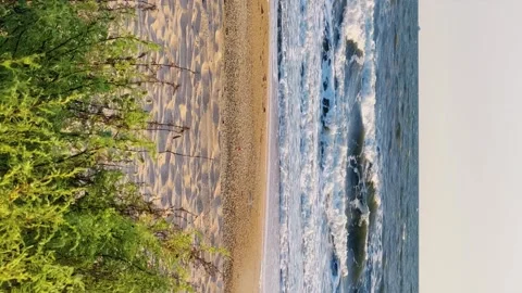 Sunset on the beach in Golubitskaya.  Stock Footage 256294660