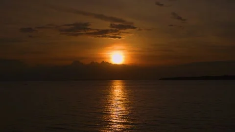 Sunset in the Beach Graded Slow Motion Stock Footage 246771923